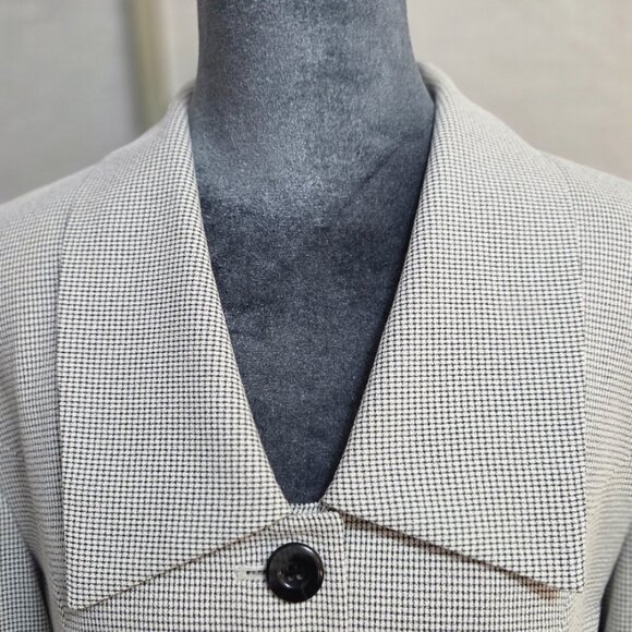 Vintage Amanda Smith Fine Scale Navy Houndstooth Blazer Size 12 EUC - Picture 3 of 15